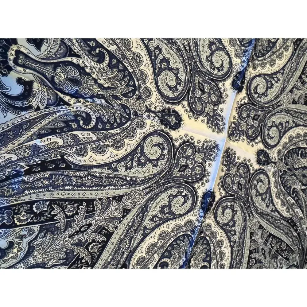 Elegant Navy Blue Paisley Pocket Square